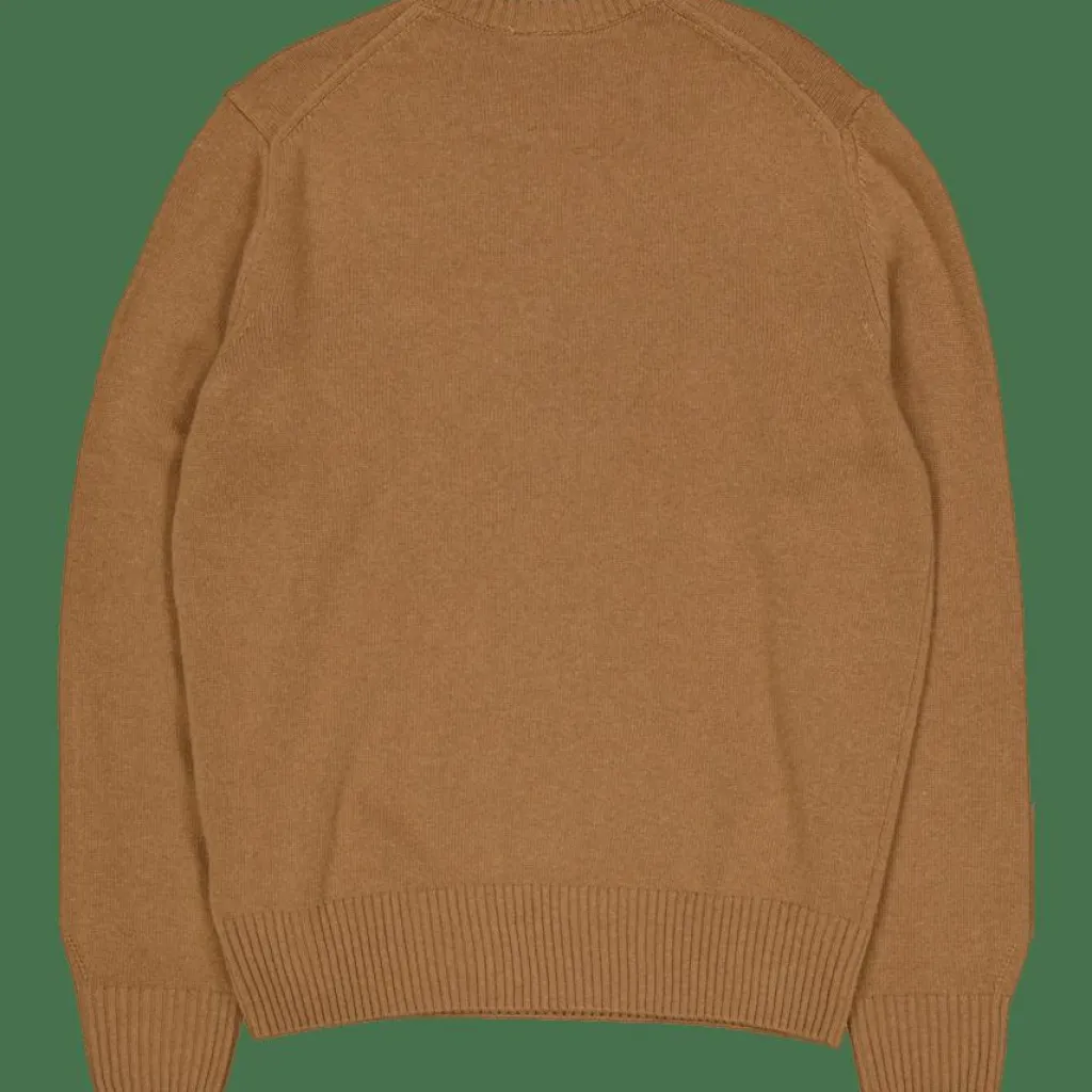 Lacoste Carded Wool Crew Neck Sweater White Tuy Brown Best