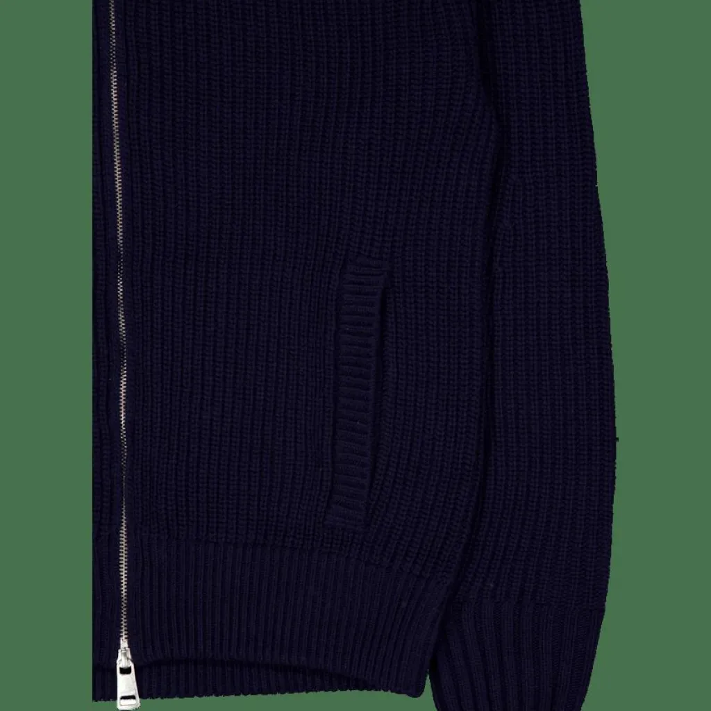Lacoste Carded Wool High Neck Zipped S Navy Blue New