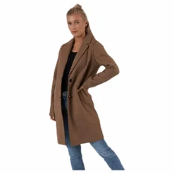 Only Carrie Bonded Coat Otw Brown Grå New