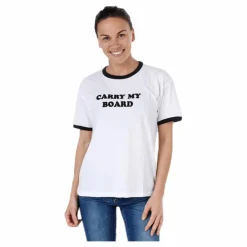 Carry My Board Ringer Tee White/Black*Hurley