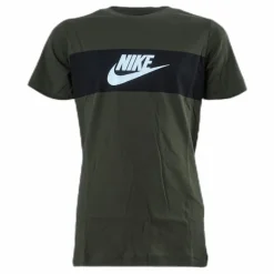 Nike Chest Panel Tee Junior Green Svart Clearance