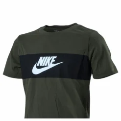 Nike Chest Panel Tee Junior Green Svart Clearance