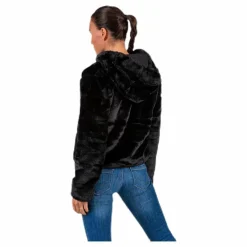 Chris Fur Hooded Jacket Otw Black*Only Online