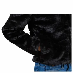 Chris Fur Hooded Jacket Otw Black*Only Online