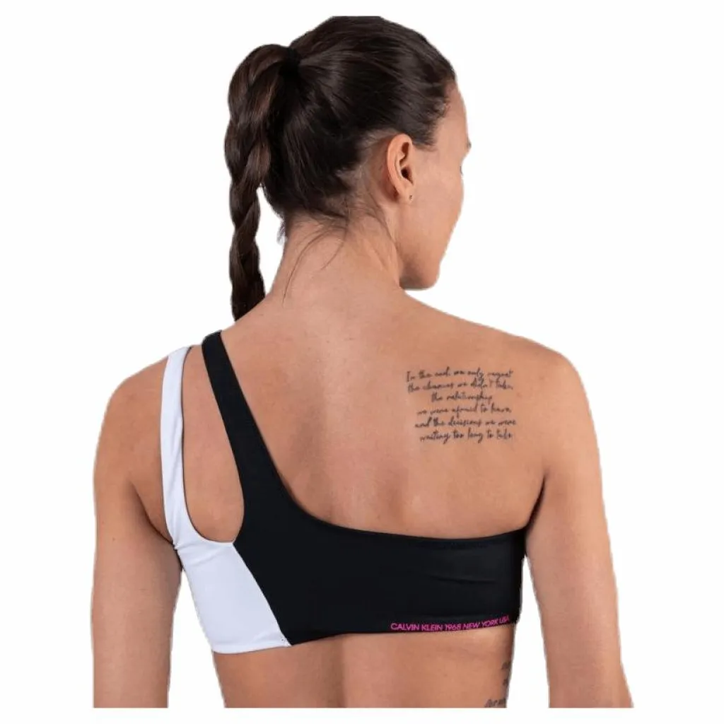 Calvin Klein Ck Blocking One Shoulder Bandeau Black Svart Hot