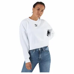 Classics Cropped Crew White*Puma Clearance