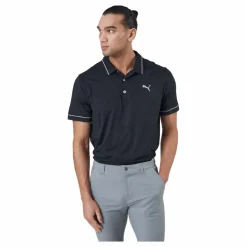 Puma Golf Cloudspun Monarch Polo Puma Black Heather-high Rise Svart Clearance