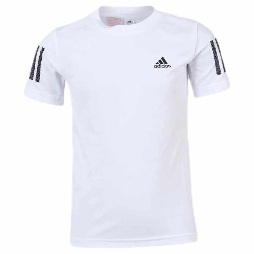 adidas Tennis Club 3 Stripes Tee Youth White Vit Hot