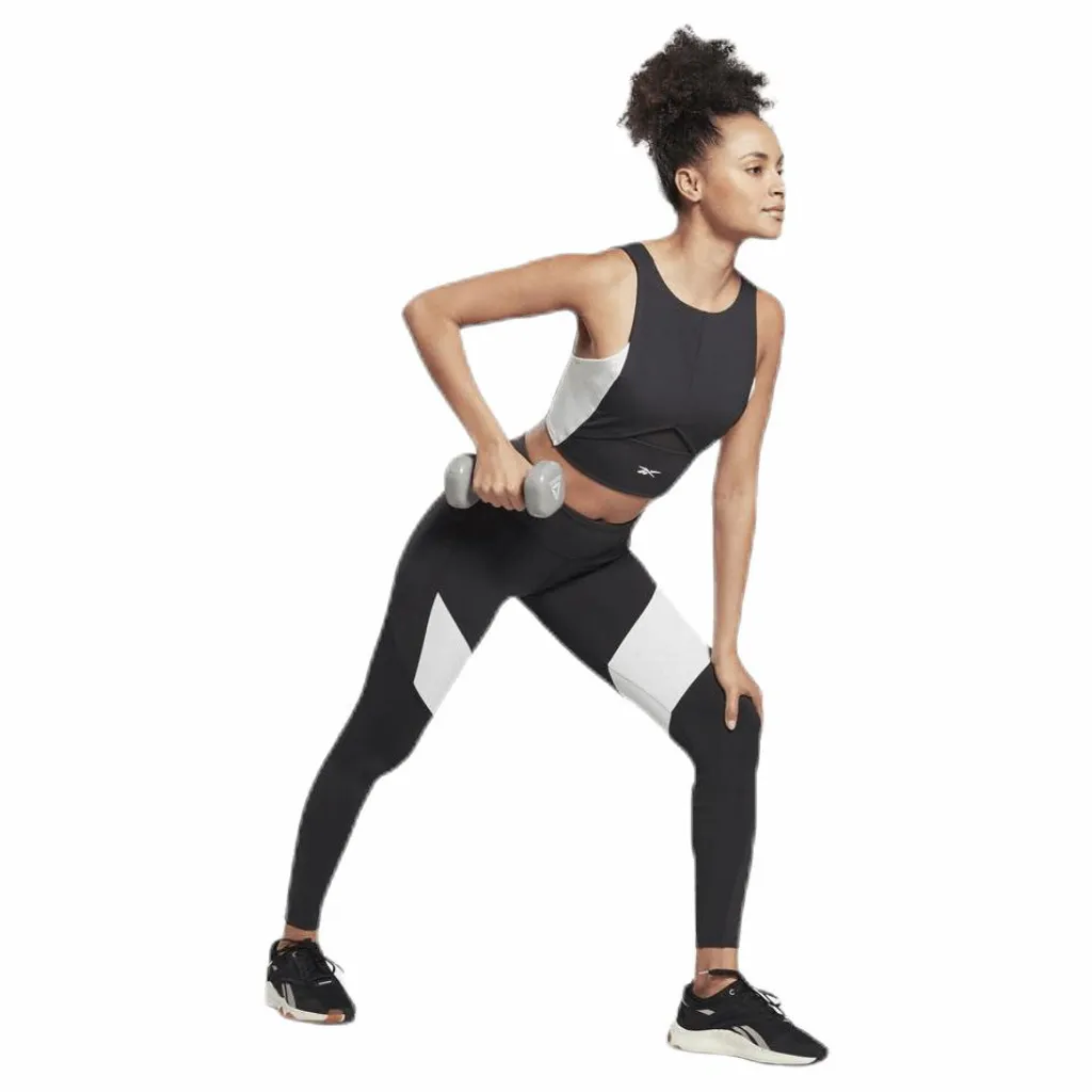 Reebok Colorblock Crop Top Black Svart Sale