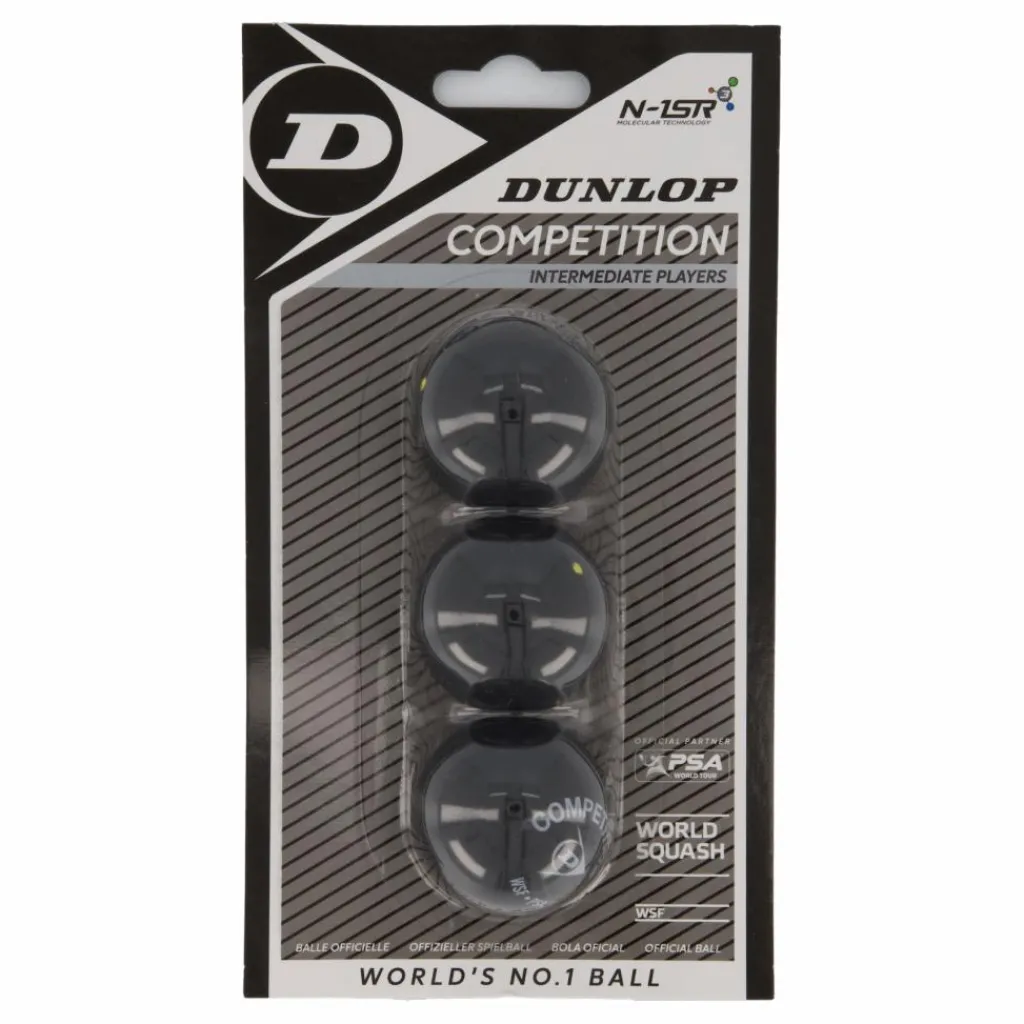 Dunlop Competition - 3 Ball Blister Svart New