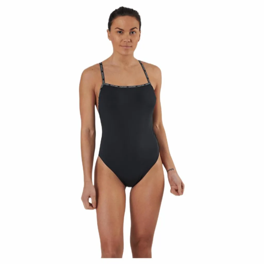 Core Logo Tape Square Neck Swimsuit Black*Calvin Klein Hot
