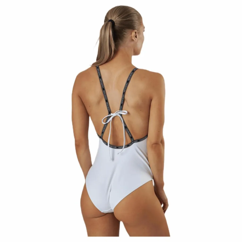 Core Logo Tape Square Neck Swimsuit White*Calvin Klein Best