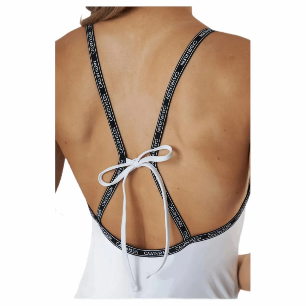 Core Logo Tape Square Neck Swimsuit White*Calvin Klein Best