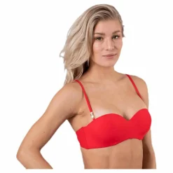 Core Solid Structured Bandeau Red*Calvin Klein Discount