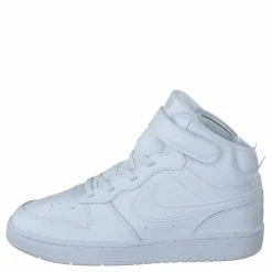 Nike Court Borough Mid 2 Little Kids' Shoes WHITE/WHITE-WHITE Vit Discount