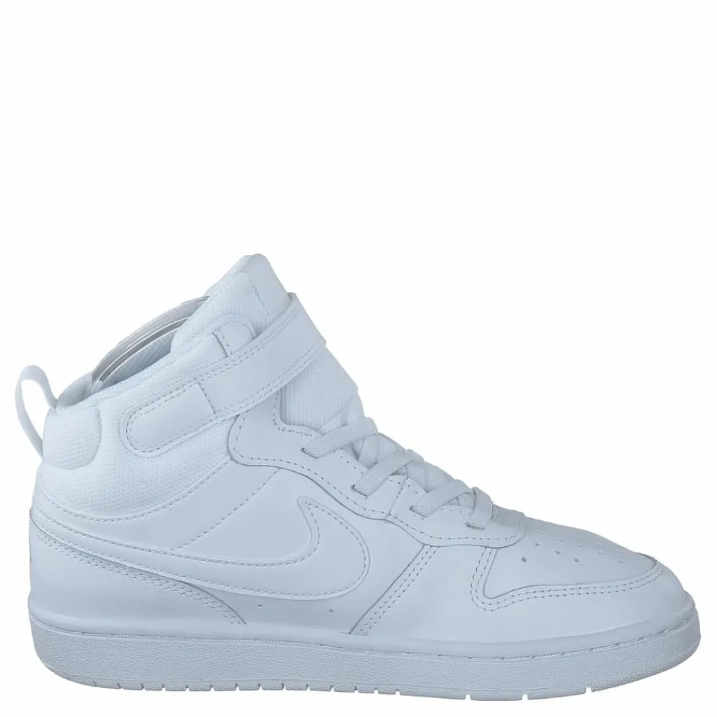 Nike Court Borough Mid 2 Little Kids' Shoes WHITE/WHITE-WHITE Vit Discount