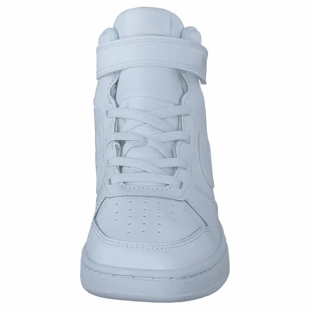 Nike Court Borough Mid 2 Little Kids' Shoes WHITE/WHITE-WHITE Vit Discount
