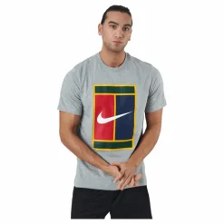 Nike Court Men's Logo Tennis T-shir Dk Grey Heather Grå Hot