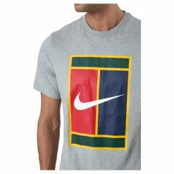 Nike Court Men's Logo Tennis T-shir Dk Grey Heather Grå Hot