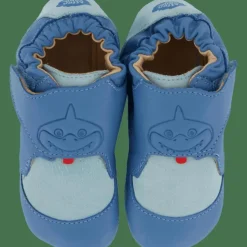 Affenzahn Crawling Shoe Leather Crawly Shark Blue New