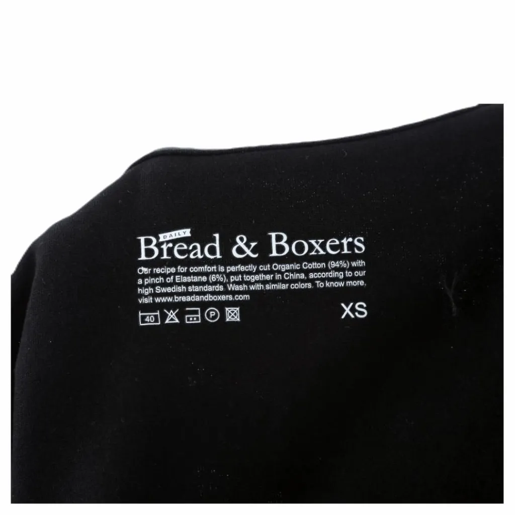Bread & Boxers Crew Neck Black Svart Discount