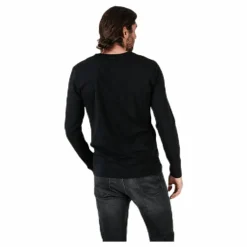 Bread & Boxers Crew Neck Longsleeve Black Svart Outlet