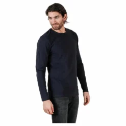 Bread & Boxers Crew Neck Longsleeve Blue Blå Discount