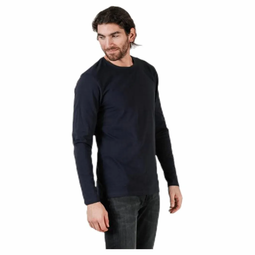Bread & Boxers Crew Neck Longsleeve Blue Blå Discount