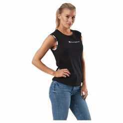 Champion Crewneck Sleeveless T-Shirt Black Svart Discount
