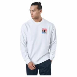 Champion Crewneck Sweatshirt White Vit Outlet