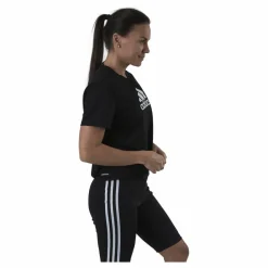 adidas Cropped Logo Sport T-Shirt Black / White Svart Clearance