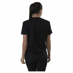adidas Cropped Logo Sport T-Shirt Black / White Svart Clearance