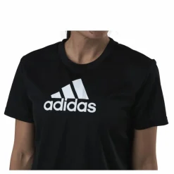 adidas Cropped Logo Sport T-Shirt Black / White Svart Clearance