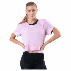 Calvin Klein Cropped Short Sleeve T-Shirt Pink Rosa Hot