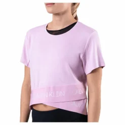 Calvin Klein Cropped Short Sleeve T-Shirt Pink Rosa Hot