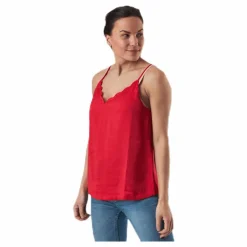 Only Debbie Singlet Wvn Red Röd