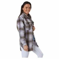 Only Deena-Oma L/S Check Shacket Cc Pnt White Vit Outlet