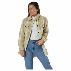 Deena-Oma L/S Check Shacket Cc Pnt White*Only Online