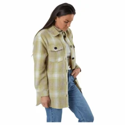 Deena-Oma L/S Check Shacket Cc Pnt White*Only Online