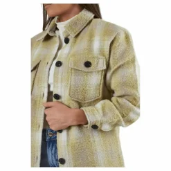 Deena-Oma L/S Check Shacket Cc Pnt White*Only Online