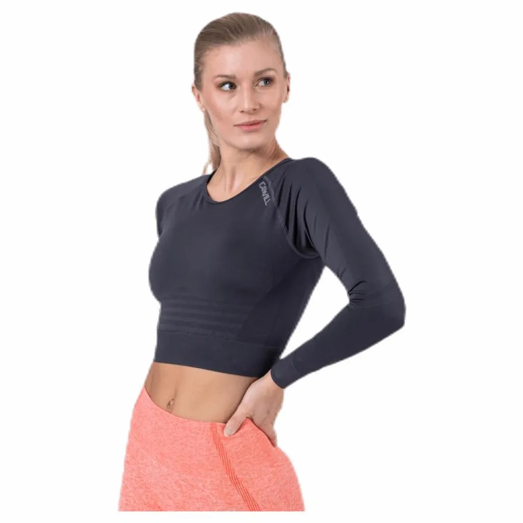 Define Seamless L/S Crop Top Grey*ICANIWILL Hot