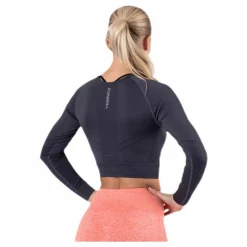 Define Seamless L/S Crop Top Grey*ICANIWILL Hot