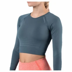 ICANIWILL Define Seamless L/S Crop Top Green Grön Best
