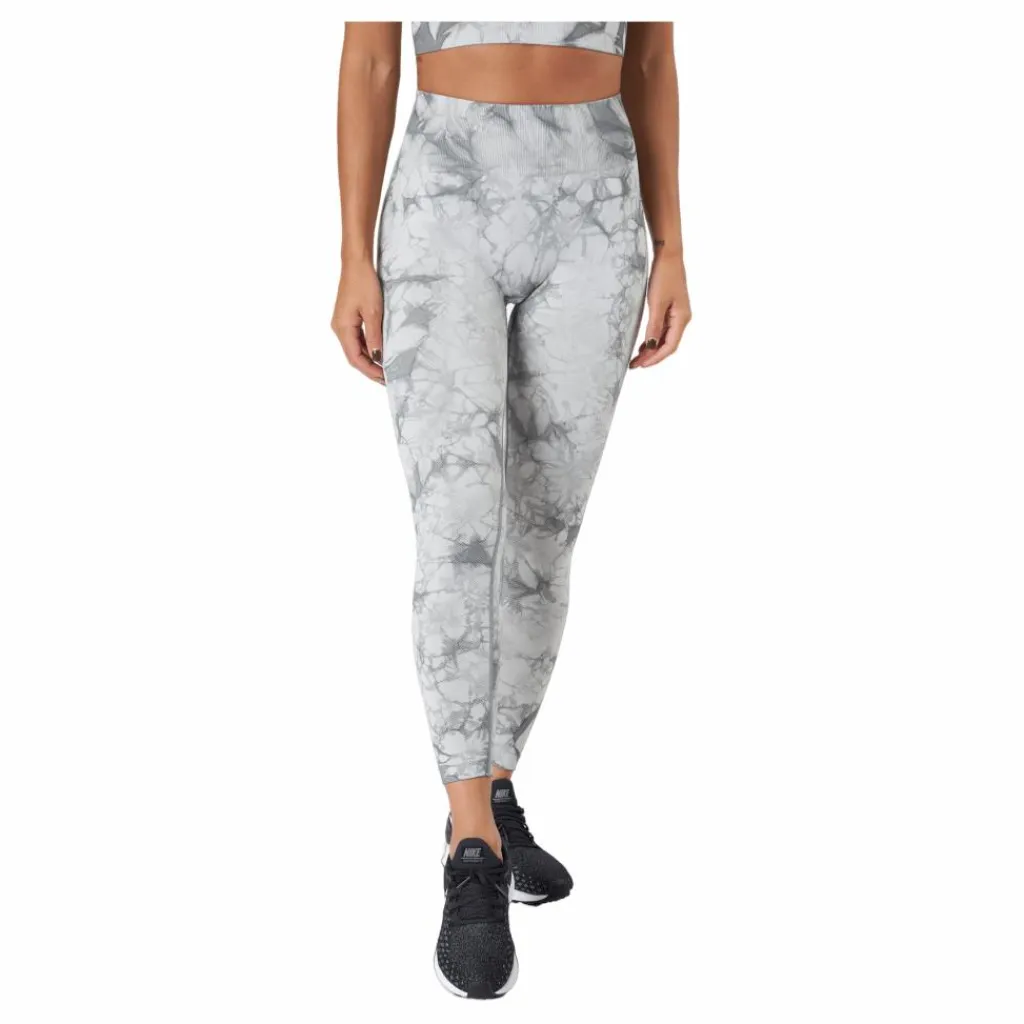 ICANIWILL Define Seamless Tie Dye Tights Grey Melange Grå New