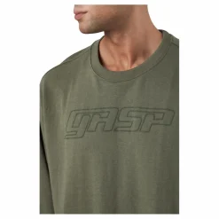 GASP Division Crewneck Washed Green Grön Discount