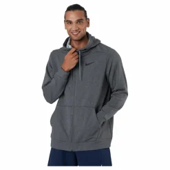 Dri-FIT Men's Full-Zip Training Hoodie CHARCOAL HEATHR/BLACK*Nike Discount