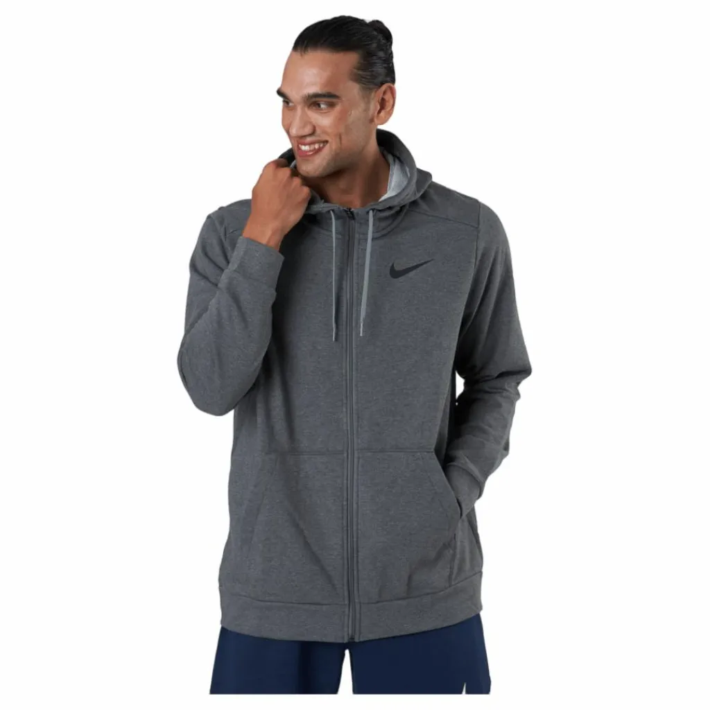 Dri-FIT Men's Full-Zip Training Hoodie CHARCOAL HEATHR/BLACK*Nike Discount