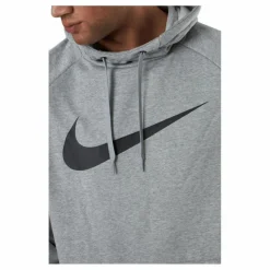 Nike Dri-FIT Men's Pullover Training Hoodie DK GREY HEATHER/BLACK Grå Discount