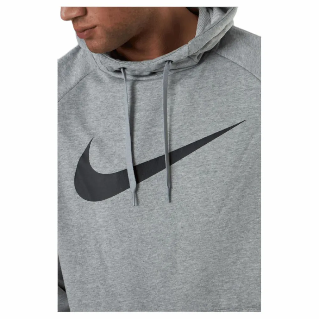 Nike Dri-FIT Men's Pullover Training Hoodie DK GREY HEATHER/BLACK Grå Discount