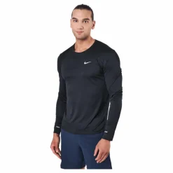 Dri-FIT Miler Men's Long-Sleeve Running Top BLACK/REFLECTIVE SILV*Nike New